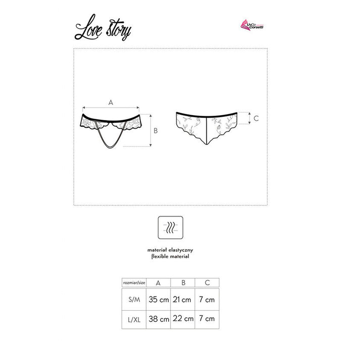 Livco Corsetti Fashion – Love Story Lc 90679 Panty mit offenem Schritt, Schwarz