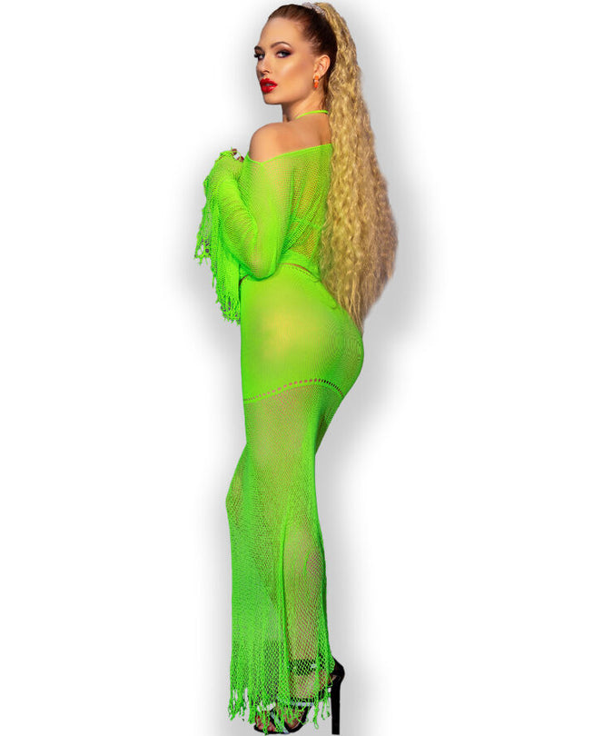 Chilirose – Cr 4666 Top & Skirt Green S/m