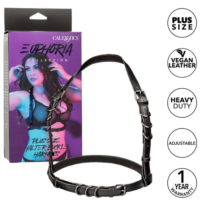 Calexotics – Euphoria Plus Size Halter Bügel Harness Schwarz