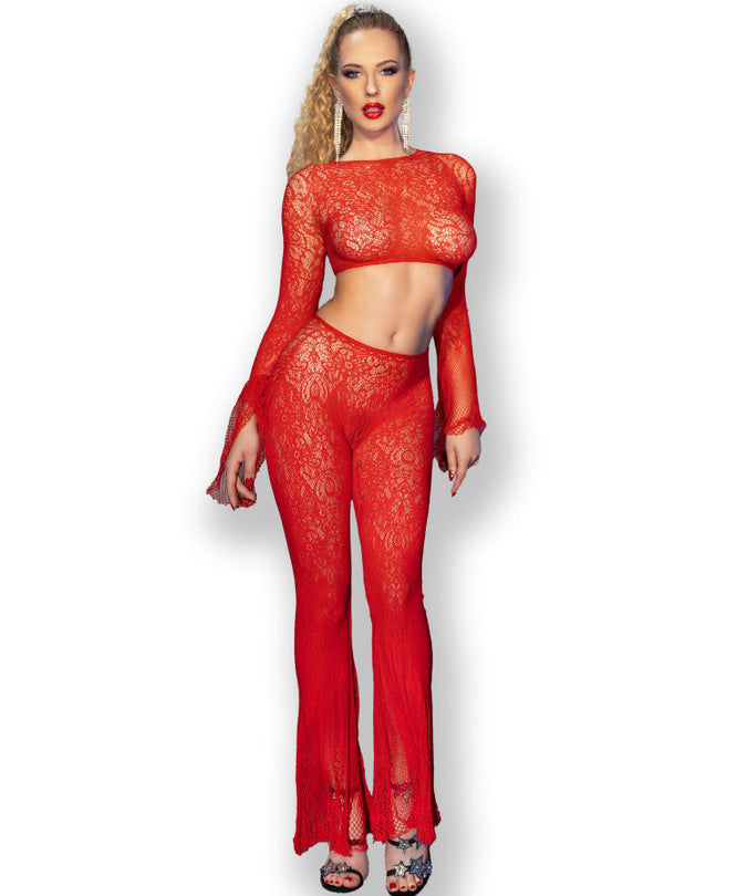 Chilirose – Cr 4648 Top & Pant Rot S/l