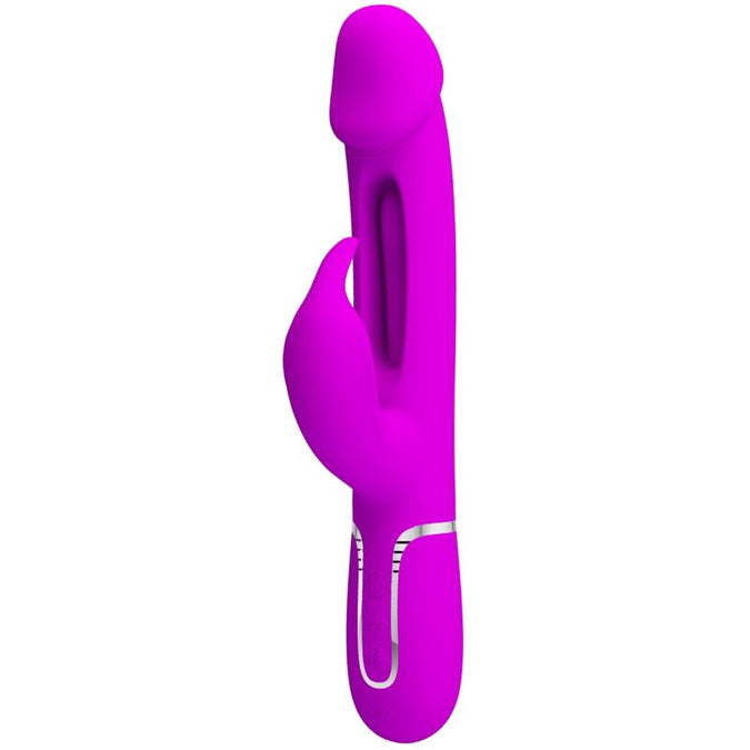 Pretty Love – Kampas Rabbit 3 In 1 Multifunktionaler Vibrator Mit Zunge Fuchsia