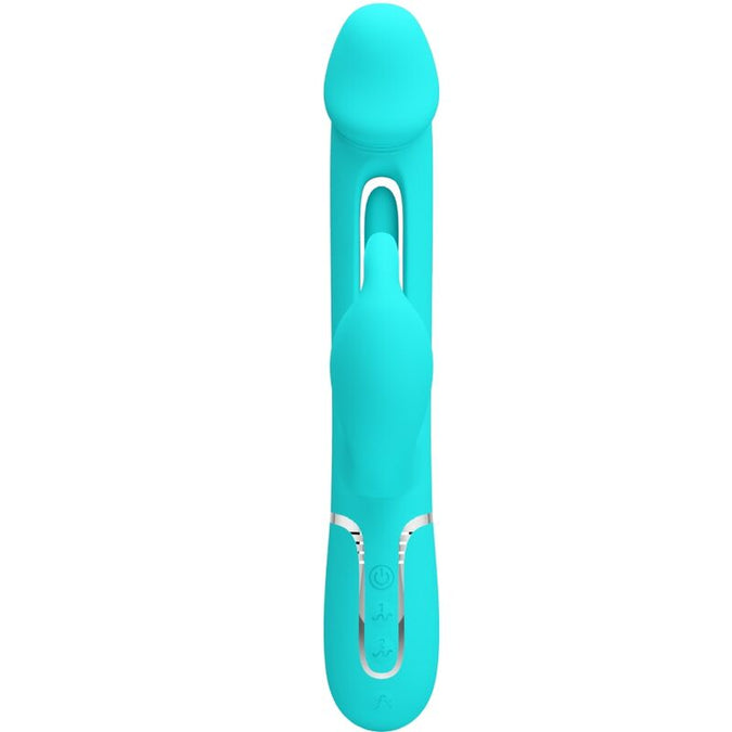 Pretty Love – Kampas Rabbit 3-in-1 Multifunktionsvibrator mit Zunge Aqua Grün