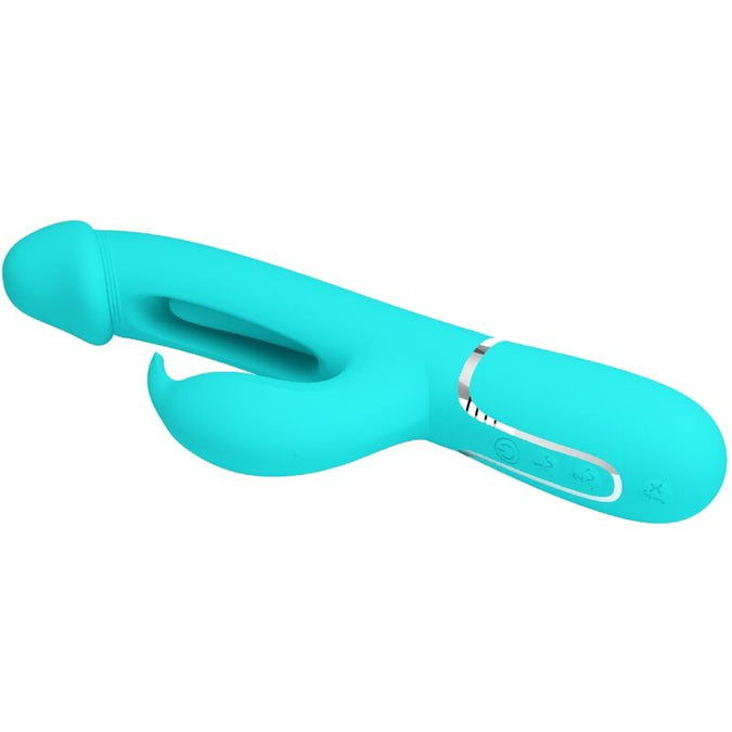 Pretty Love – Kampas Rabbit 3-in-1 Multifunktionsvibrator mit Zunge Aqua Grün