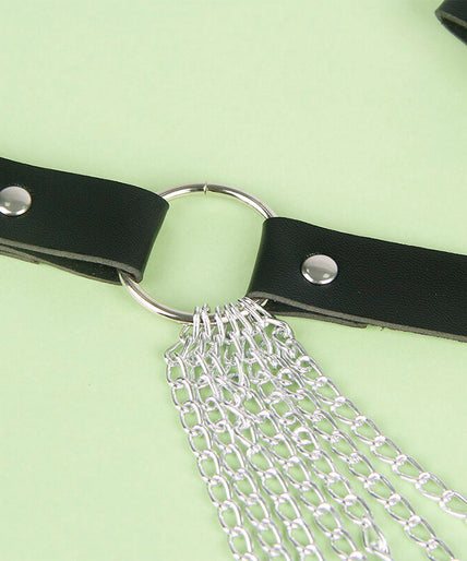 Subblime – Leder Kettengürtel Schwarz Einheitsgröße Subblime – Leder Kettengürtel Schwarz Einheitsgröße