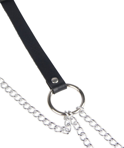 Subblime – Leder Ring Kettengürtel Schwarz Einheitsgröße Subblime – Leder Ring Kettengürtel Schwarz Einheitsgröße
