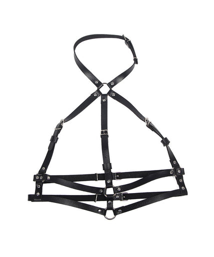 Subblime – Leder Ring Brust Harness Schwarz Einheitsgröße Subblime – Leder Ring Brust Harness Schwarz Einheitsgröße