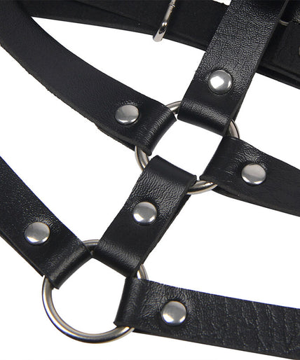 Subblime – Leder Ring Brust Harness Schwarz Einheitsgröße Subblime – Leder Ring Brust Harness Schwarz Einheitsgröße