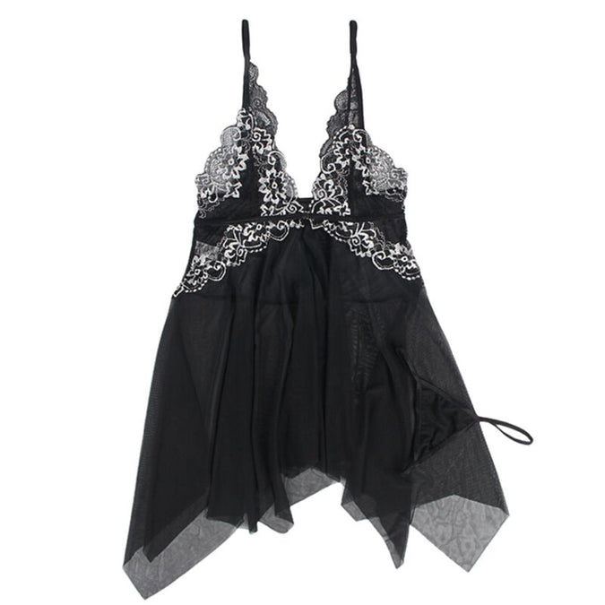 Subblime – Babydoll Stoff Tüll Brust Spitze L/xl
