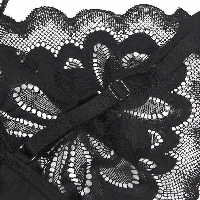 Subblime – Babydoll With Floral Print Chest Black S/m