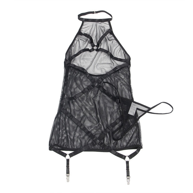 Subllime – Transparentes Neckholder-Kleid Schwarz L/xl