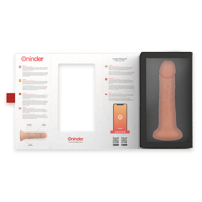 Oninder – Großer Bogotá Vibrator Dildo 9 Geschwindigkeiten Natur 22 cm – Ø – 4,5 cm – Kostenlose App