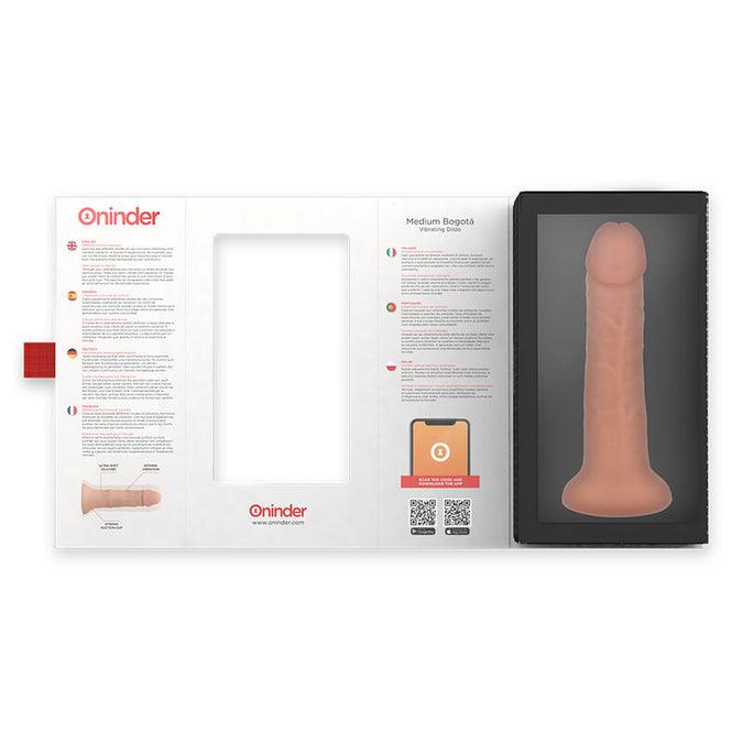 Oninder – Medium Bogotá Vibrator Dildo 9 Geschwindigkeiten Natur 20 cm – Ø – 4,2 cm – Kostenlose App