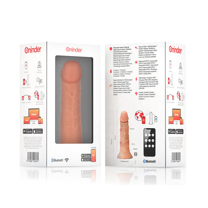 Oninder – Kleiner Bogotá Vibrator Dildo 9 Geschwindigkeiten Natur 17,5 cm – Ø – 4 cm – Kostenlose App