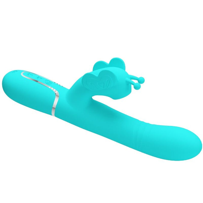 Pretty Love – Multifunktionaler Rabbit Vibrator 4 in 1 Schmetterling Aqua Grün