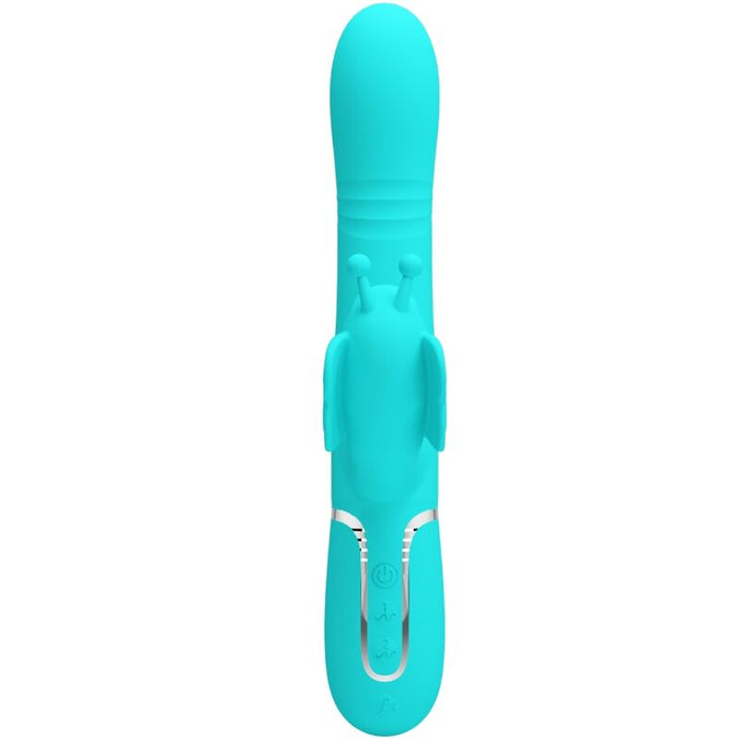 Pretty Love – Multifunktionaler Rabbit Vibrator 4 in 1 Schmetterling Aqua Grün