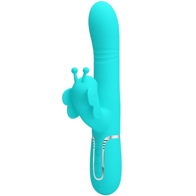 Pretty Love – Multifunktionaler Rabbit Vibrator 4 in 1 Schmetterling Aqua Grün