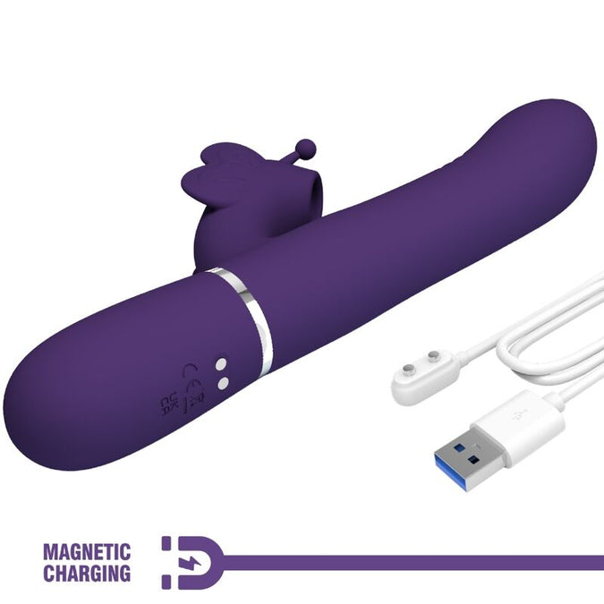 Pretty Love – Multifunktionaler Rabbit Vibrator 4 In 1 Schmetterling Lila