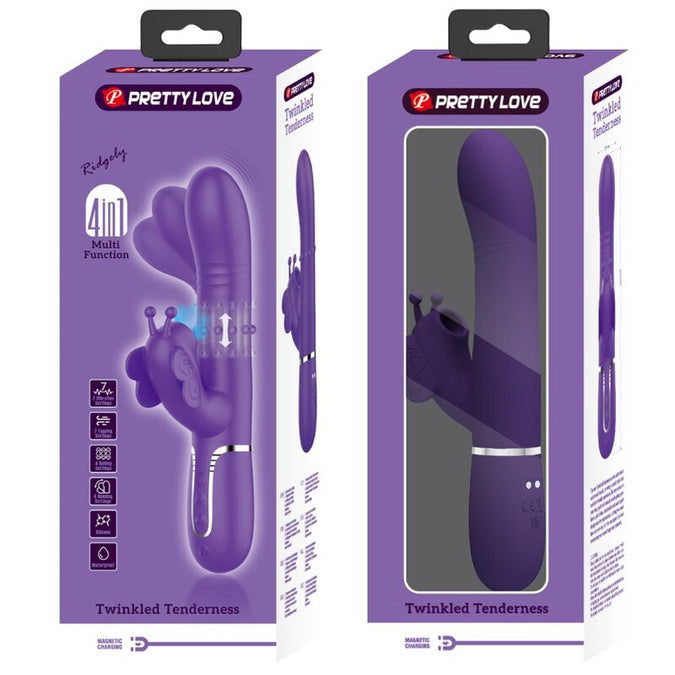 Pretty Love – Multifunktionaler Rabbit Vibrator 4 In 1 Schmetterling Lila