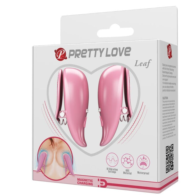Pretty Love – Blatt Vibrations-Nippelklemmen Pink
