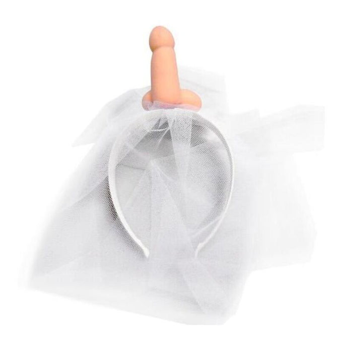 Diablo Picante – Weißer Brautschleier mit Penis