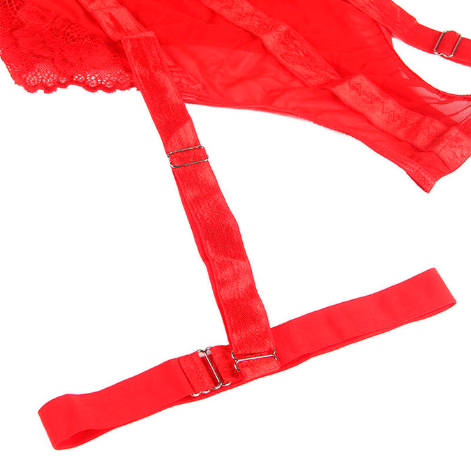 Subblime – Teddy With Garter Strap Detail Chest Red S/m