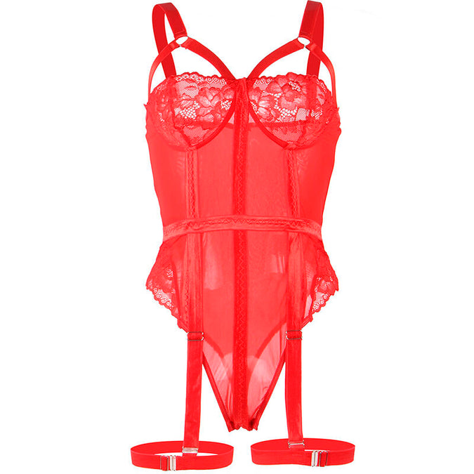 Subblime – Teddy With Garter Strap Detail Chest Red S/m
