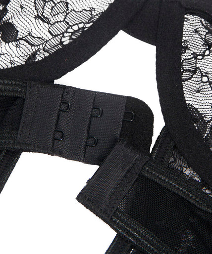 Subblime – Teddy With Garter With Lace Detail And Strips Black L/xl Subblime – Teddy With Garter With Lace Detail And Strips Black L/xl