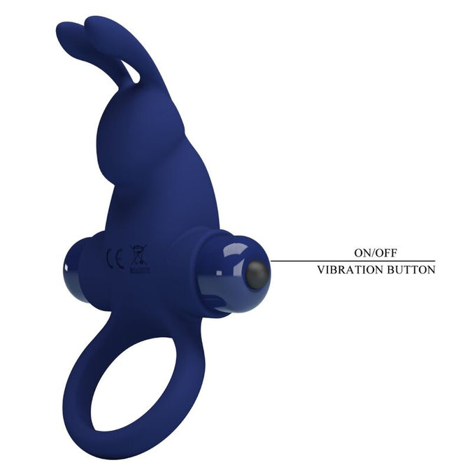 Pretty Love – Jiro Rabbit Ring mit Vibration Blau
