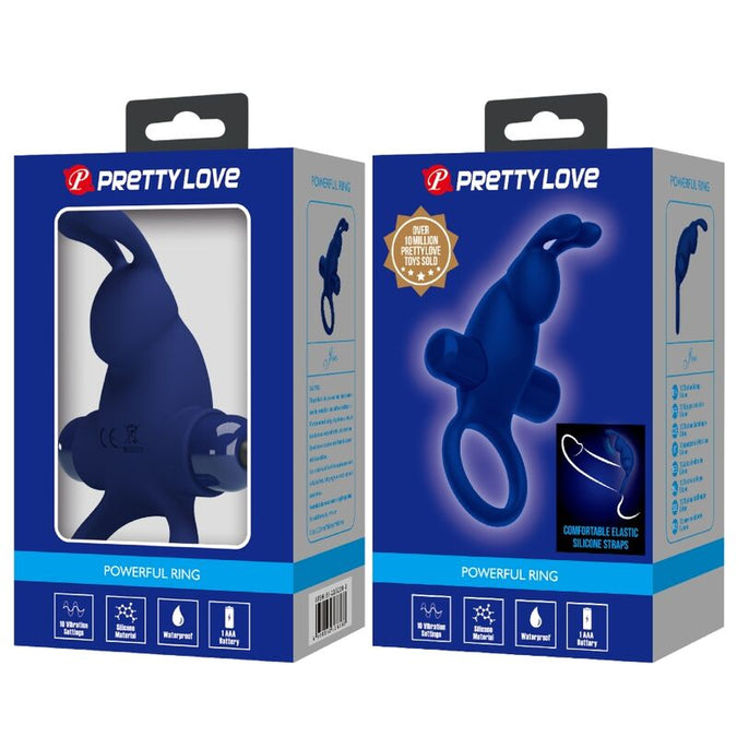 Pretty Love – Jiro Rabbit Ring mit Vibration Blau