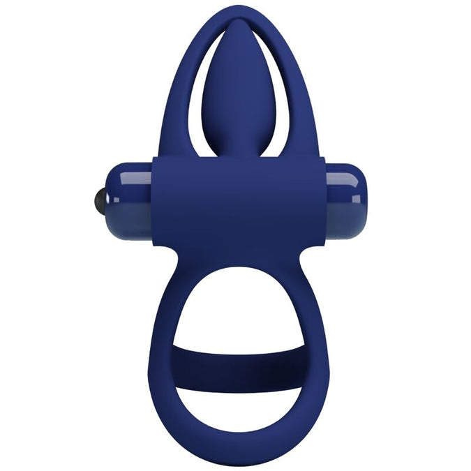 Pretty Love – Mat Doppelring mit Vibration & Stimulator Blau