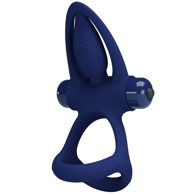 Pretty Love – Mat Doppelring mit Vibration & Stimulator Blau