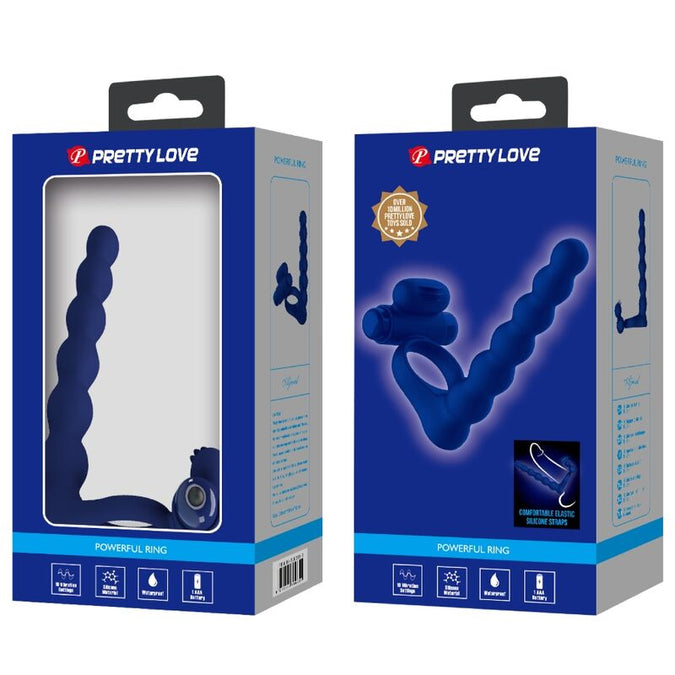 Pretty Love – Ajmal Vibrating Ring With Plug Blue