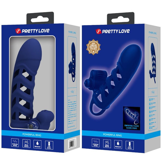 Pretty Love – Altaf Vibrationsring mit Silikonhülle Blau