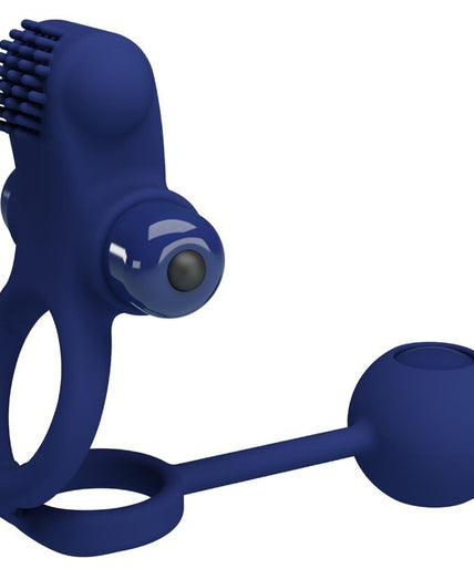 Pretty Love – Remington Doppel-Vibrationsring mit Plug Blau Pretty Love – Remington Doppel-Vibrationsring mit Plug Blau