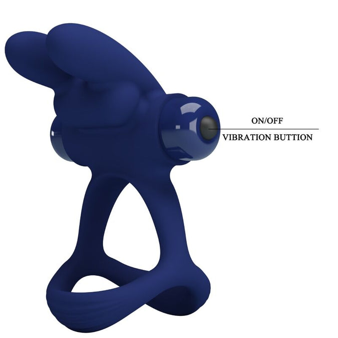 Pretty Love – Francisco Doppel-Vibrationsring Rabbit Blau