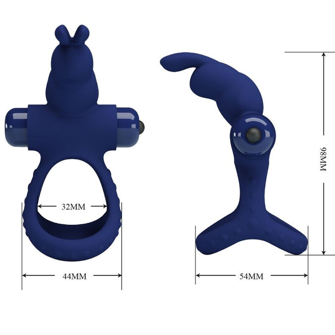 Pretty Love – Luchito Double Vibrating Ring Rabbit Blue