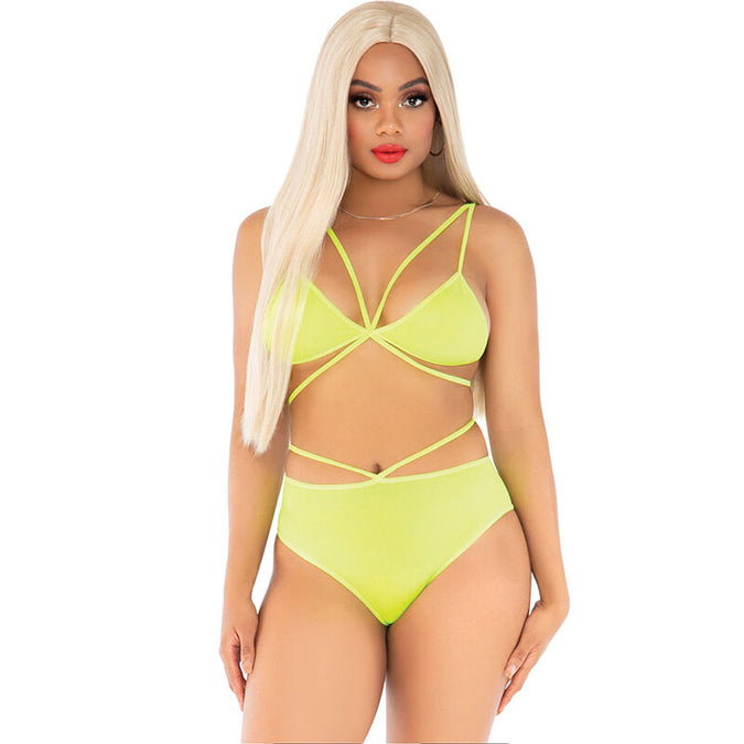 Leg Avenue – Top & Panties Yellow With Straps