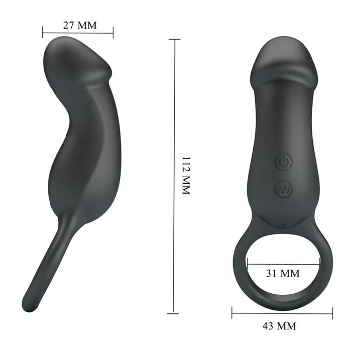 Pretty Love – Trae Vibrationsring in Schwarz mit Stimulator