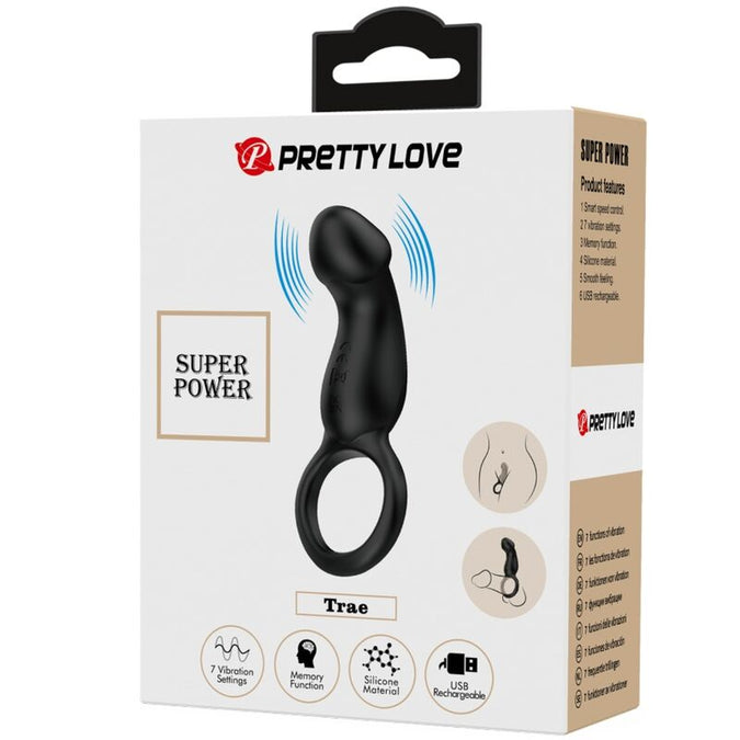 Pretty Love – Trae Vibrationsring in Schwarz mit Stimulator