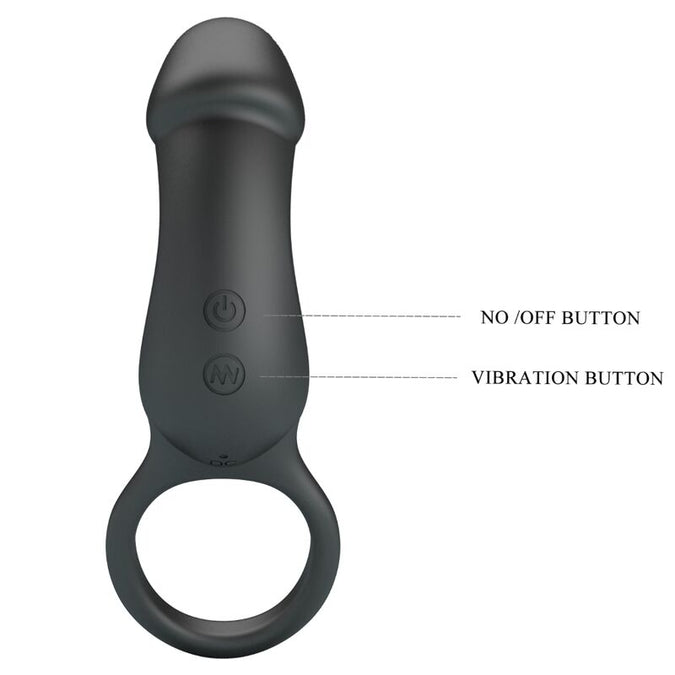 Pretty Love – Trae Vibrationsring in Schwarz mit Stimulator