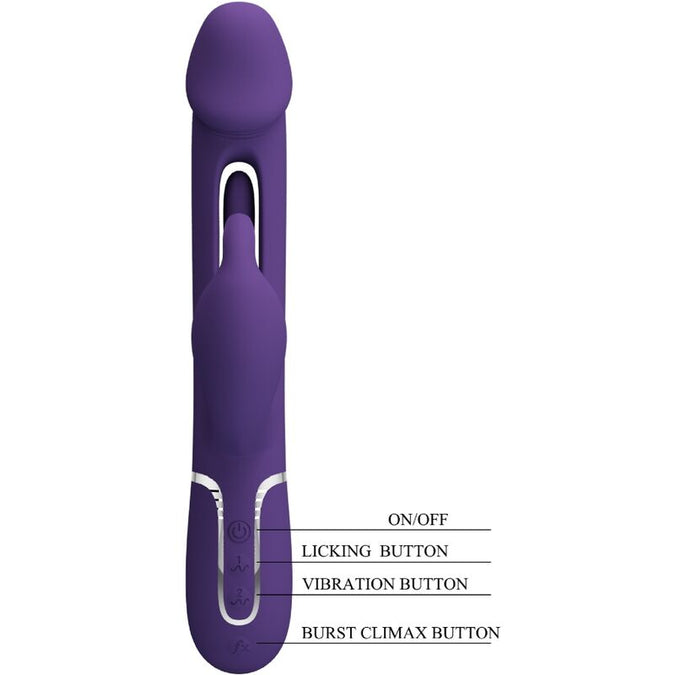 Pretty Love – Kampas Rabbit 3-in-1 Multifunktionsvibrator mit Zunge Violett