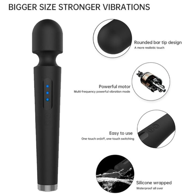 Armony – X Power Grote Massager & Vibrator 7 Trillingen Zwart