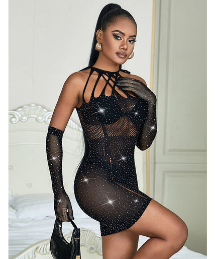 Subblime – 952235 Fishnet Dress With Rhinestones Black One Size Subblime – 952235 Fishnet Dress With Rhinestones Black One Size