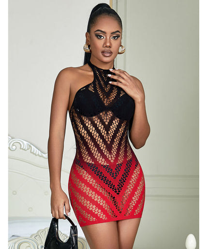 Subblime – 952242 Red And Black Degraded Elastic Fishnet Dress One Size Subblime – 952242 Red And Black Degraded Elastic Fishnet Dress One Size
