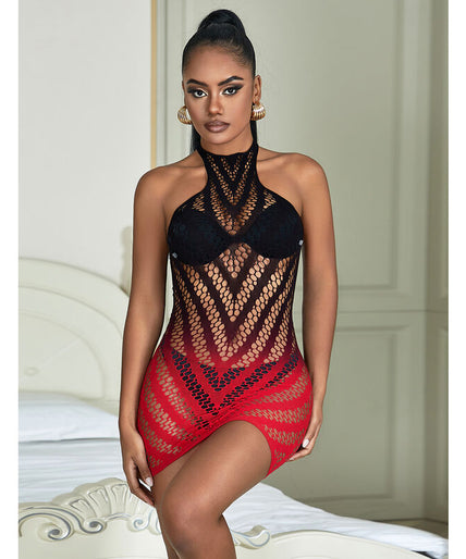 Subblime – 952242 Red And Black Degraded Elastic Fishnet Dress One Size Subblime – 952242 Red And Black Degraded Elastic Fishnet Dress One Size