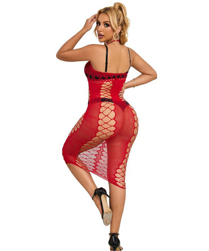 Subblime – 952327 Long Red Fishnet Dress One Size Subblime – 952327 Long Red Fishnet Dress One Size