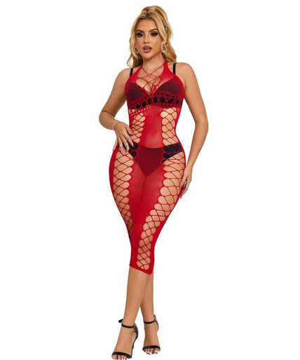 Subblime – 952327 Langes rotes Netzkleid One Size Subblime – 952327 Langes rotes Netzkleid One Size