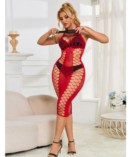 Subblime – 952327 Long Red Fishnet Dress One Size Subblime – 952327 Long Red Fishnet Dress One Size
