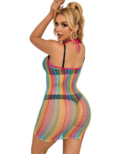 Subblime – 952341 Rainbow Fishnet Dress One Size Subblime – 952341 Rainbow Fishnet Dress One Size