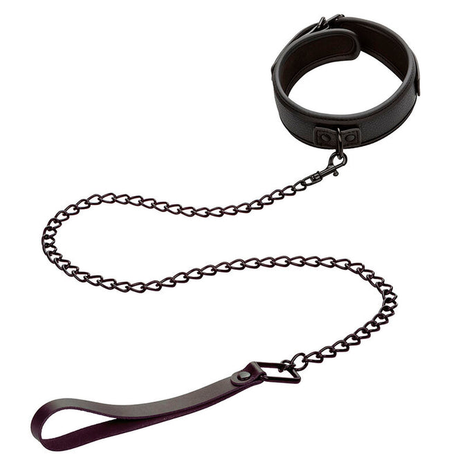 Calexotics – Nocturnal Collar & Leash Leather Adjustable Black